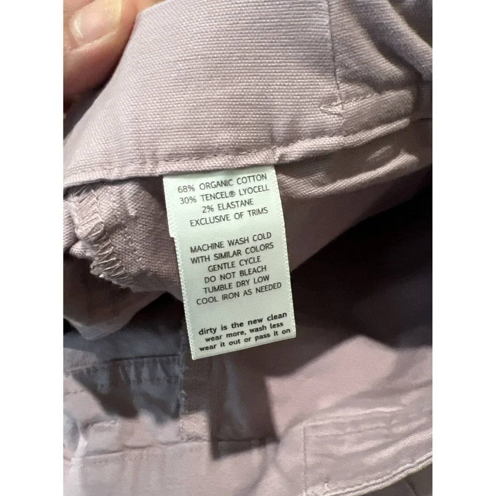 Toad & Co Womens Earthworks Camp Feded Lilac Short Size 0 Organic Cotton Blend - Picture 9 of 9